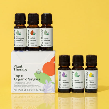 Top 6 Organic Singles Essential Oil Set