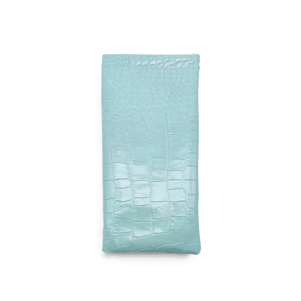 Faux Croco Turquoise Soft Pouch