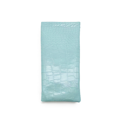 Faux Croco Turquoise Soft Pouch