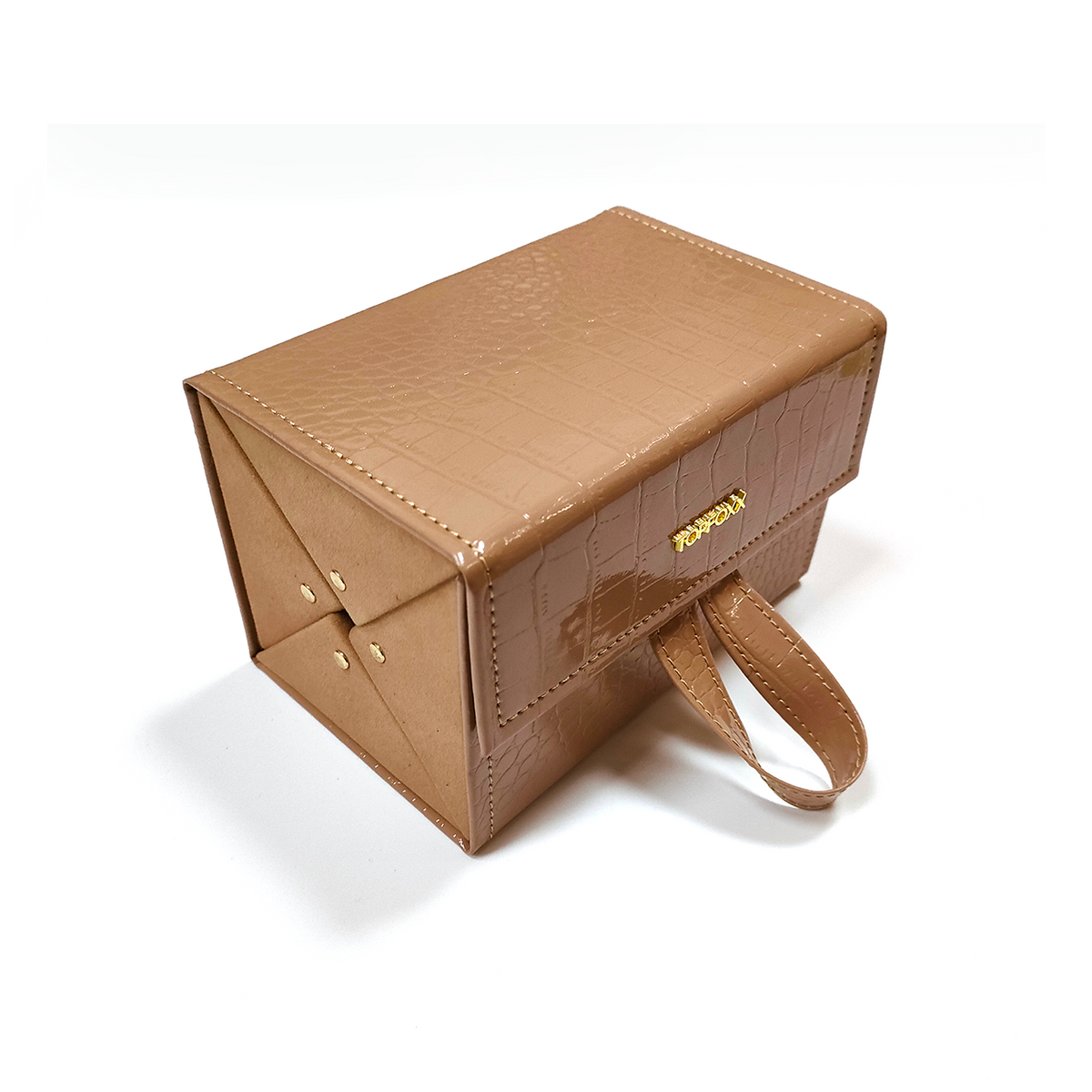 Nude Faux Croco Travel Case