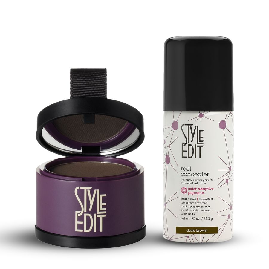 Brunette Travel Duo: Touch Up Powder and Travel Sized Concealer Spray