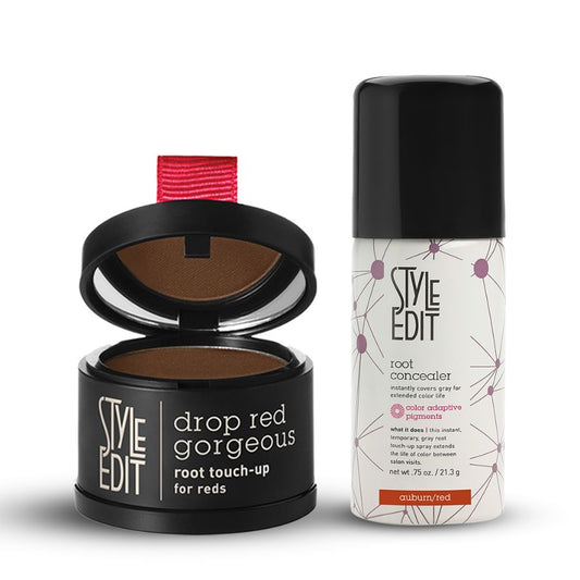 Red Travel Duo: Touch Up Powder and Travel Sized Concealer Spray