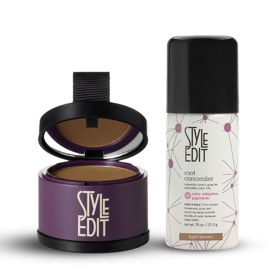 Brunette Travel Duo: Touch Up Powder and Travel Sized Concealer Spray