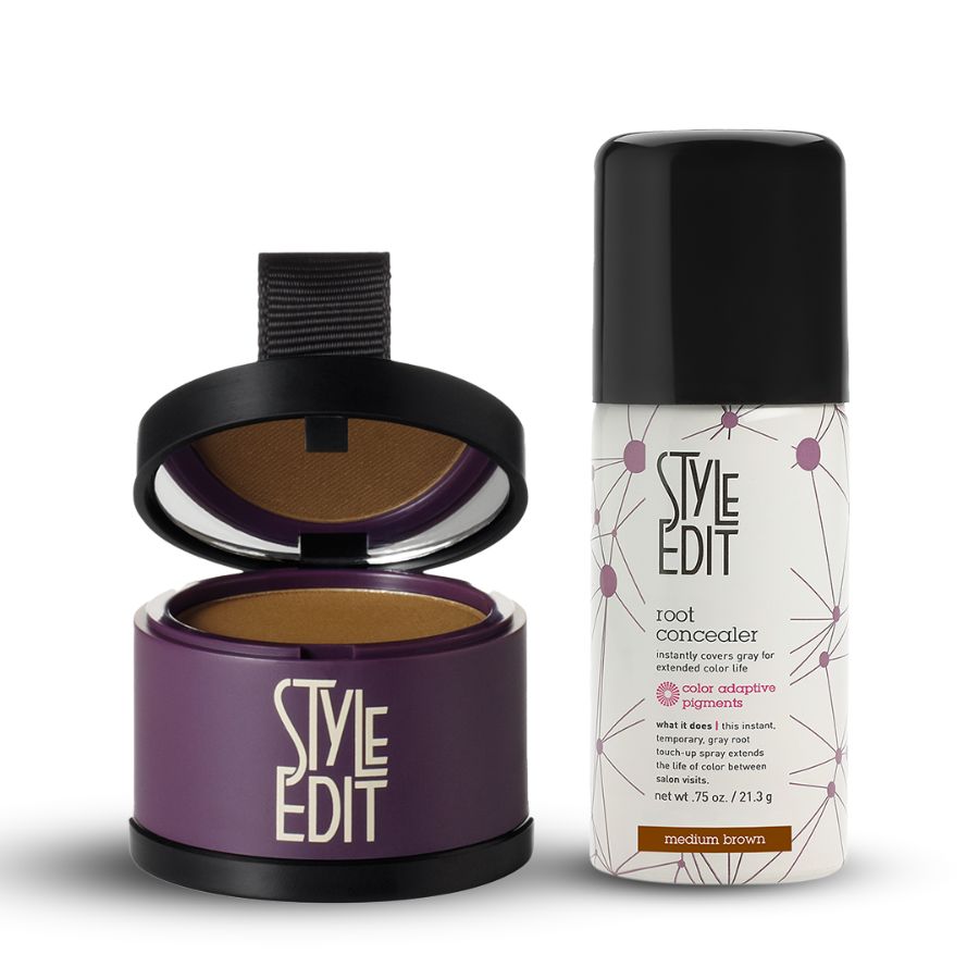 Brunette Travel Duo: Touch Up Powder and Travel Sized Concealer Spray