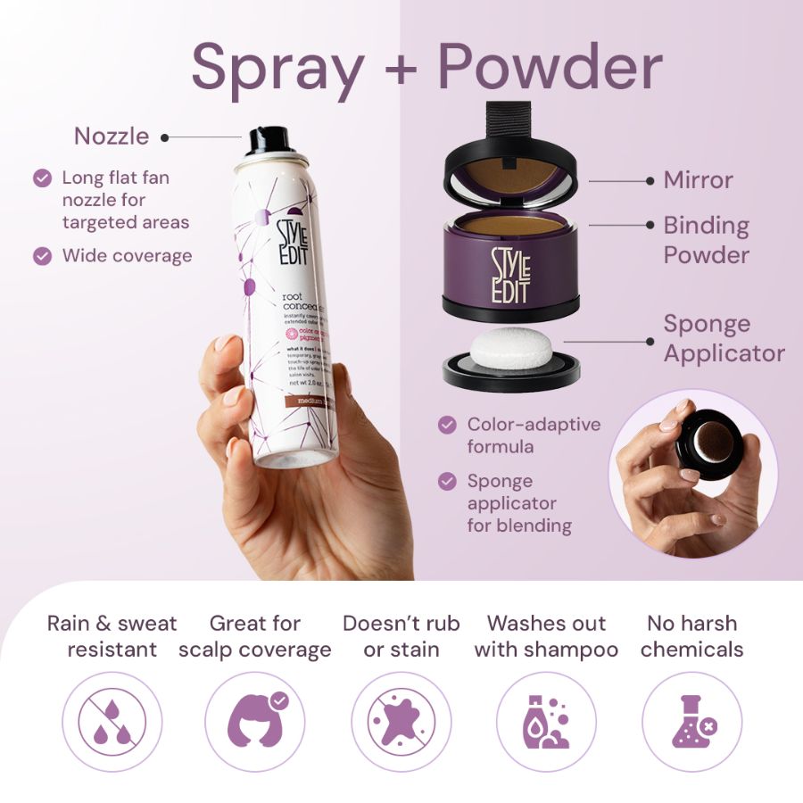 Brunette Travel Duo: Touch Up Powder and Travel Sized Concealer Spray