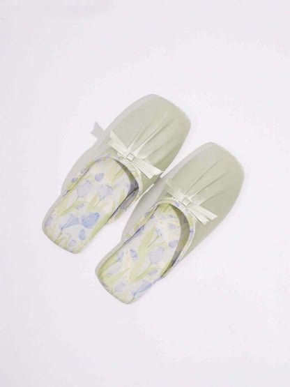 Ink Floral Print Slippers
