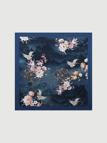 Short Kimono Robe Crane