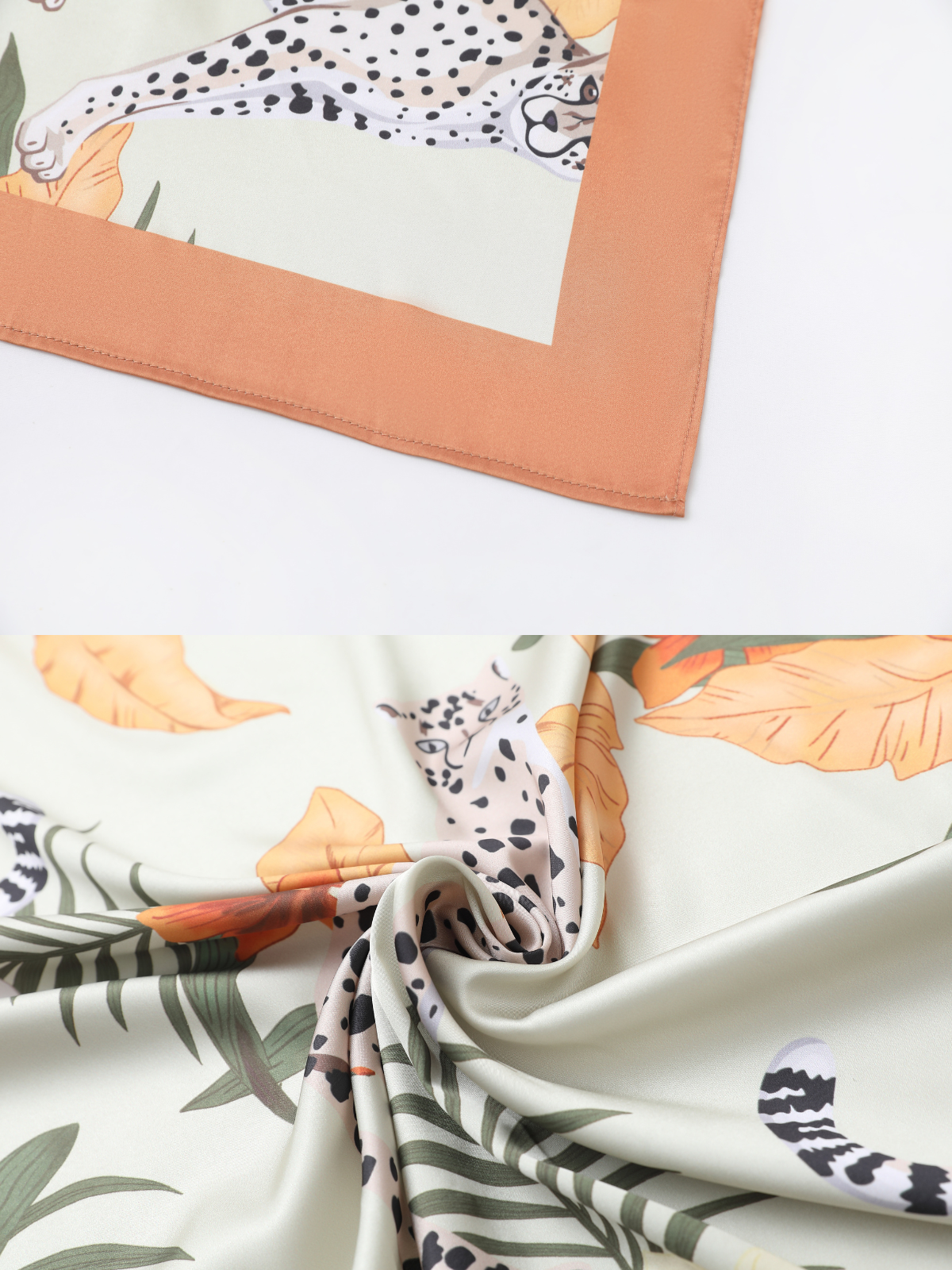 Kimono corto de leopardo naranja