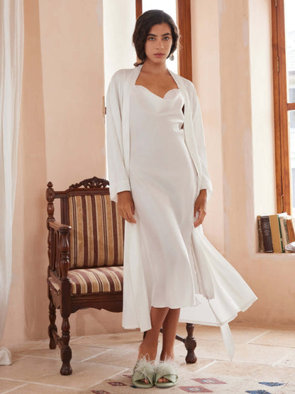 Elegant Robe Dress & Pajama Set Bridal