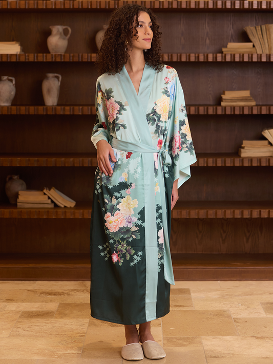 Gradient Bloom Kimono Robe