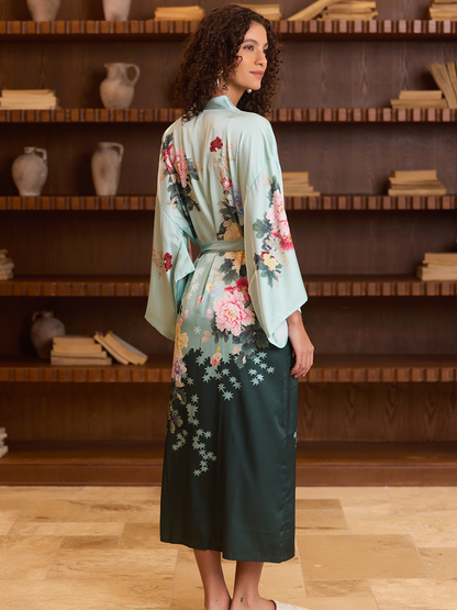 Gradient Bloom Kimono Robe