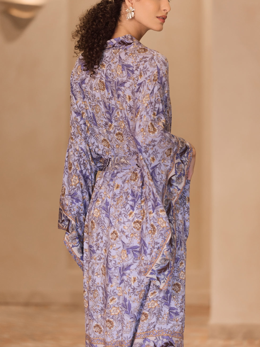 Vine Blossom Cotton Kimono Robe