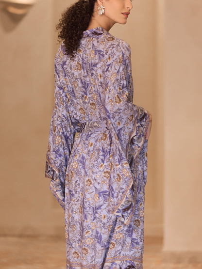 Vine Blossom Cotton Kimono Robe