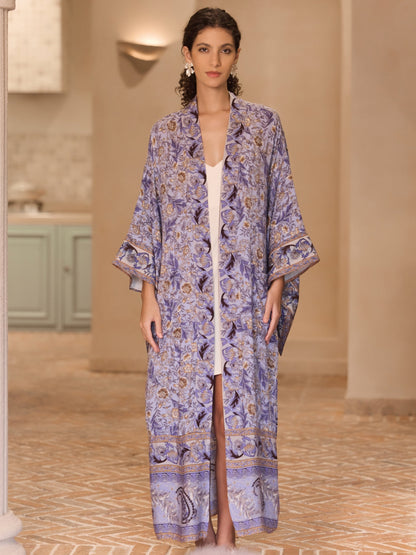 Vine Blossom Cotton Kimono Robe