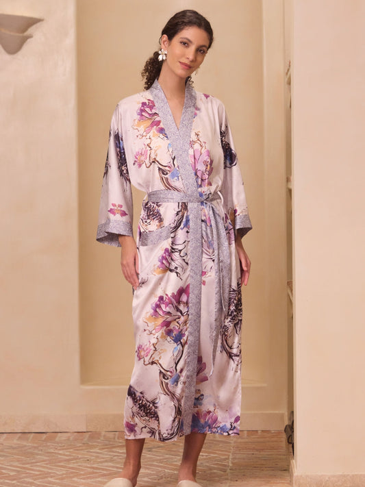 Purple Koi Kimono Robe