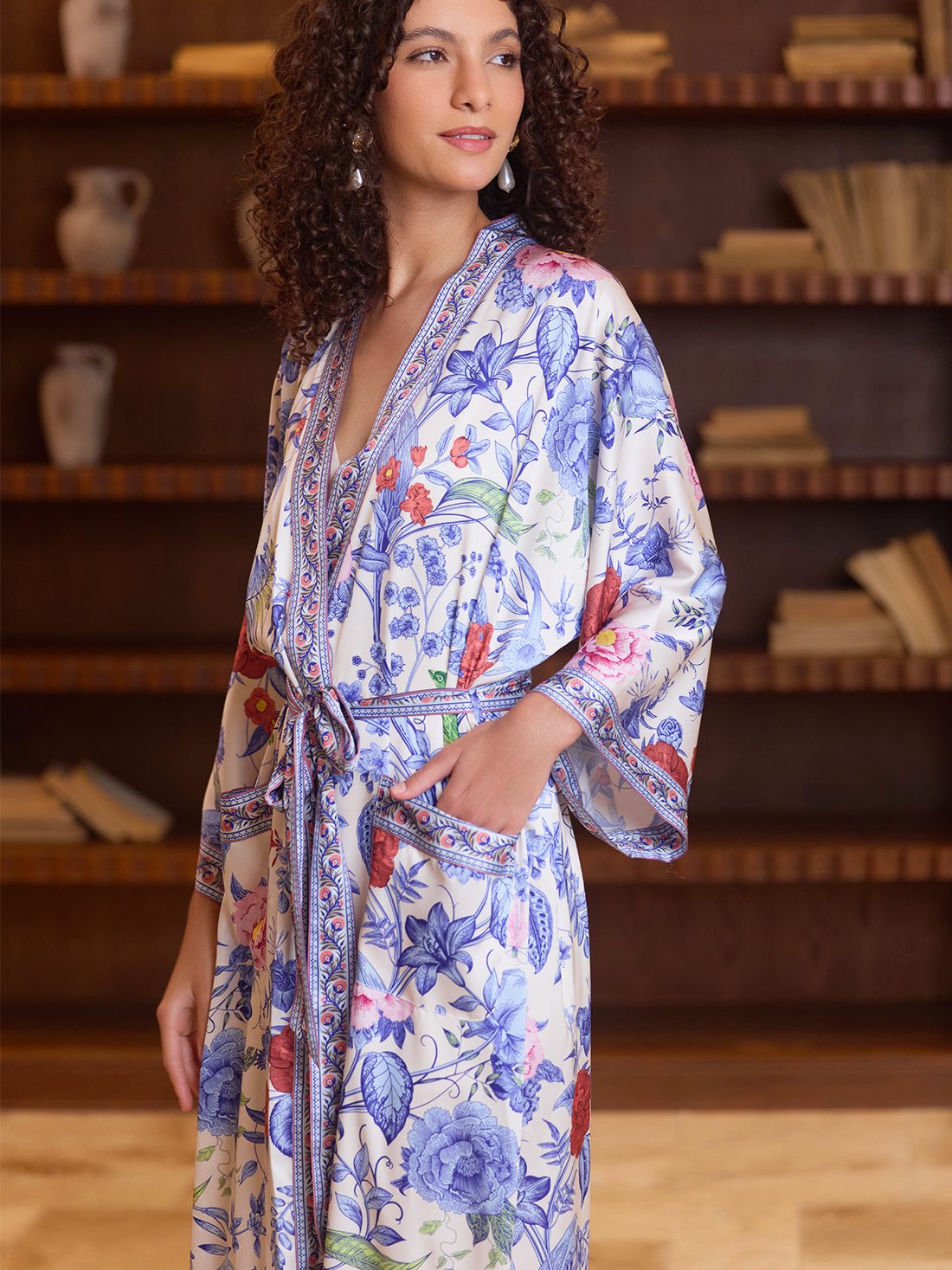 Garden Elegance Kimono Robe