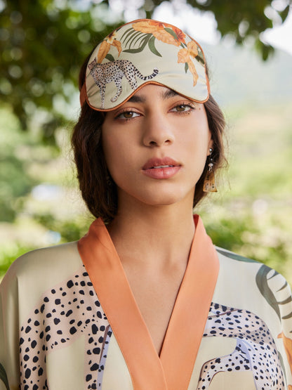 Kimono corto de leopardo naranja
