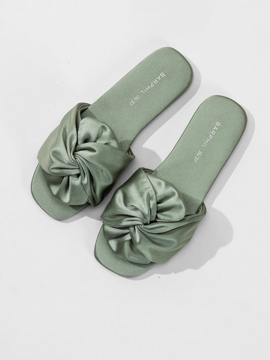 Silky Satin Bow Slippers