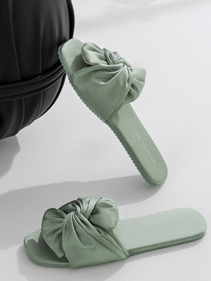 Silky Satin Bow Slippers