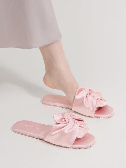 Silky Satin Bow Slippers