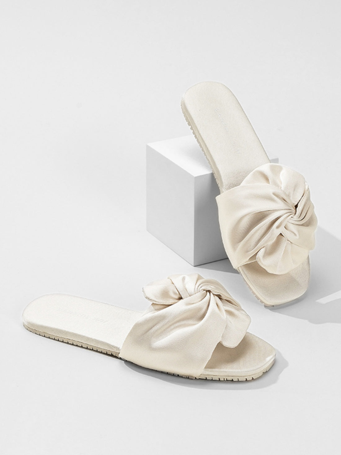 Silky Satin Bow Slippers