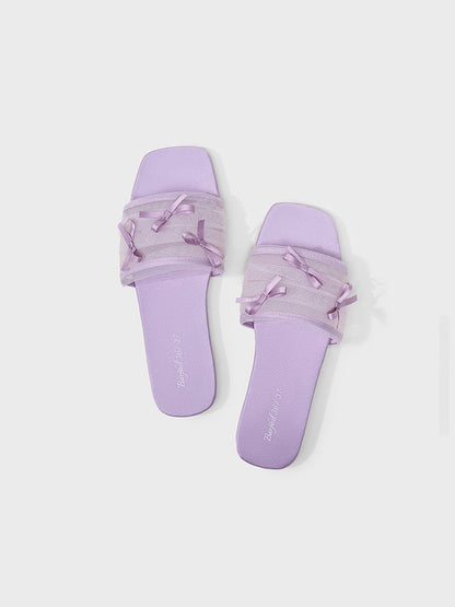 Fairy Mesh Bow Home Slippers
