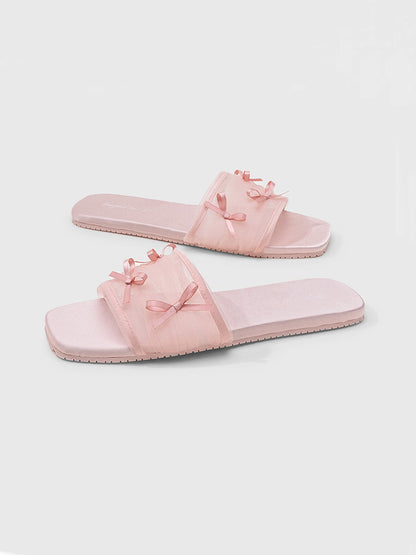 Fairy Mesh Bow Home Slippers