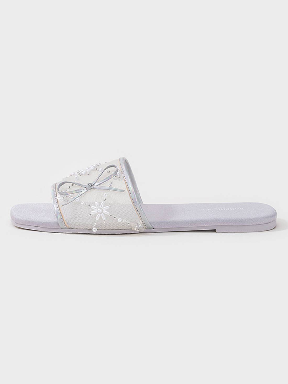 Embroidered Satin Bow House Slippers