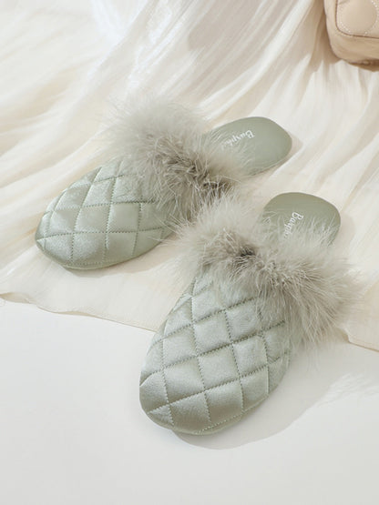 Cozy Fall & Winter Silk Satin Slippers