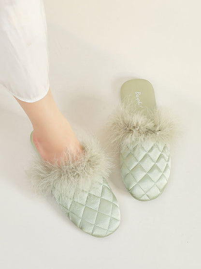 Cozy Fall & Winter Silk Satin Slippers