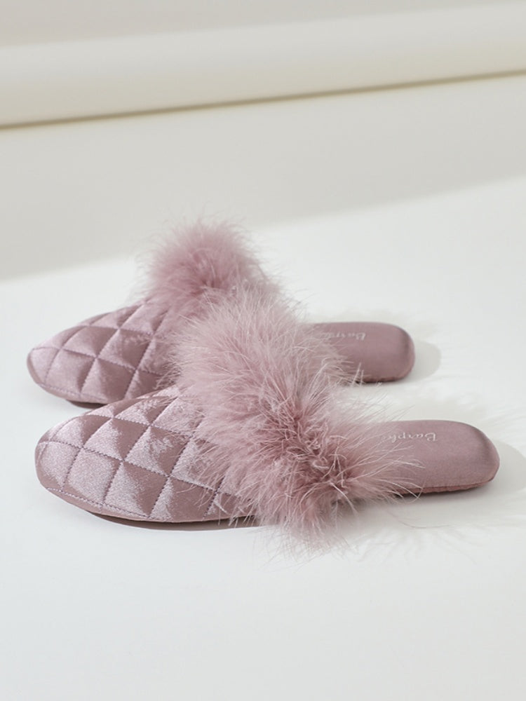 Cozy Fall & Winter Silk Satin Slippers