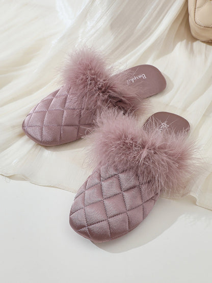 Cozy Fall & Winter Silk Satin Slippers