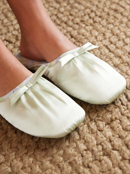 Ink Floral Print Slippers