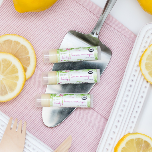 Lemon Meringue /// Organic Lip Balm Butter for Intense Moisture - Beauty Gift