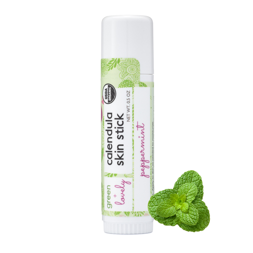 Peppermint Calendula Skin Stick - Organic Lotion Moisture Stick - Travel Size