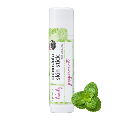 Peppermint Calendula Skin Stick - Organic Lotion Moisture Stick - Travel Size