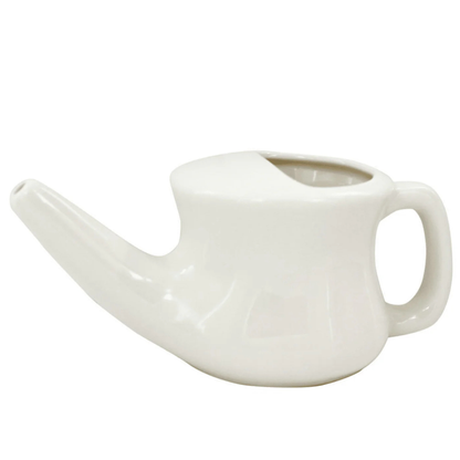 Neti Pot de cerámica | Herramienta ayurvédica para la limpieza nasal y la salud de los senos paranasales