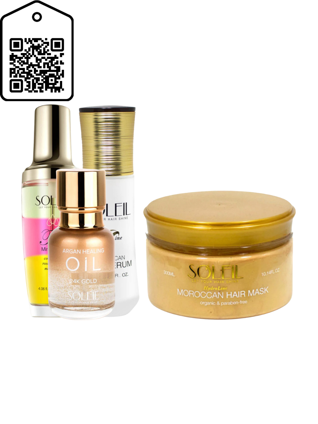 Trio/Serum/Argan Oil/Gold Hair Mask Bundle