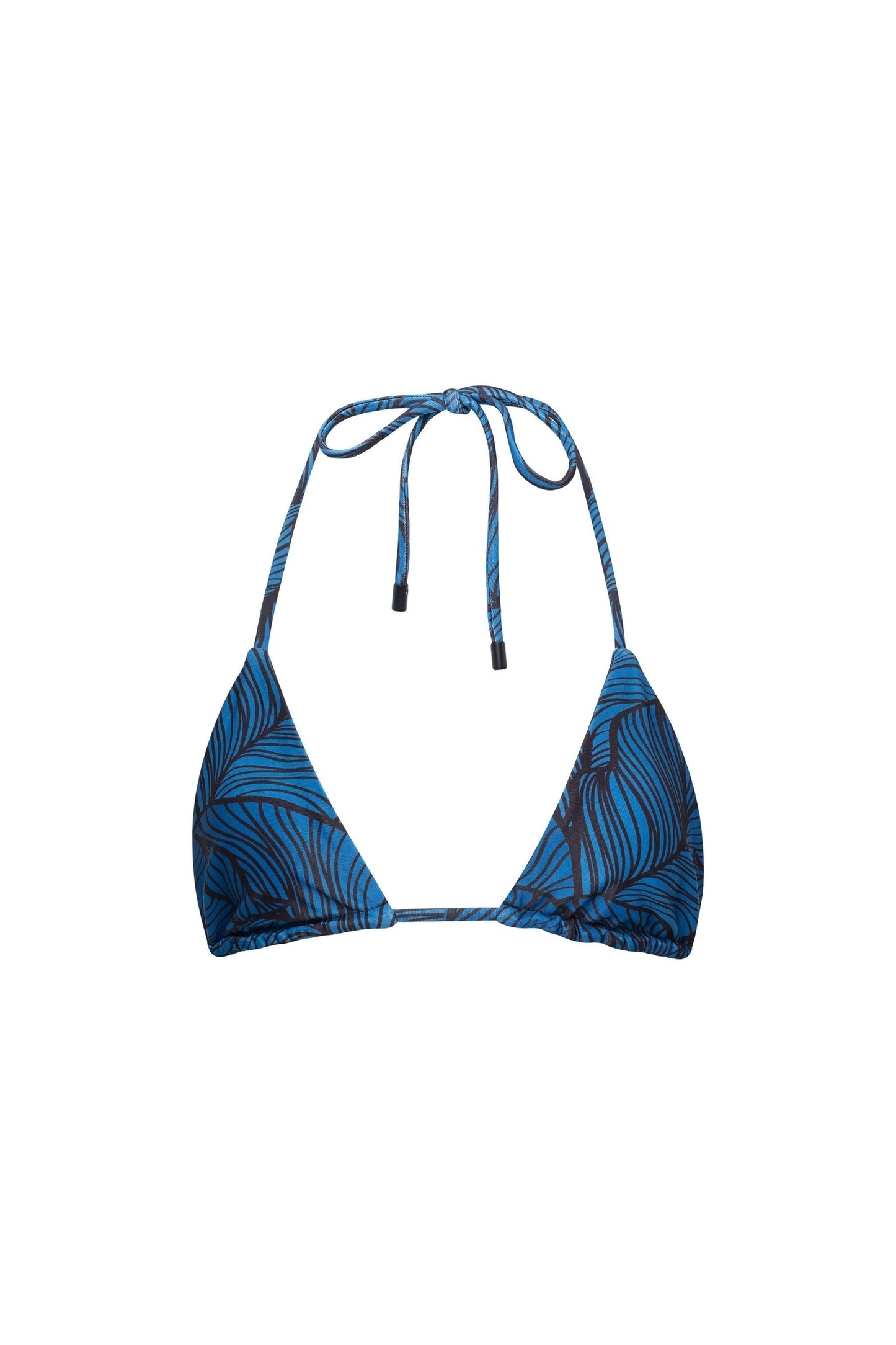 Waikiki Triangle String Bikini Top Blue Leaf