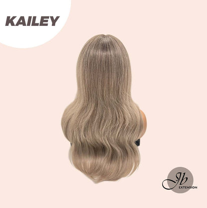 JBEXTENSION 25  Inches Curly Cold Blonde Wig With Bangs KAILEY