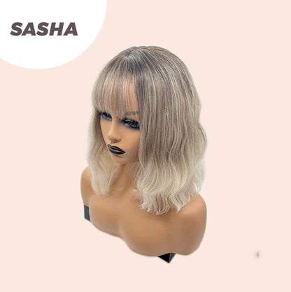 JBEXTENSION 14 Inches Short Hair Mix Blonde Balayage Body Wave Wig SASHA