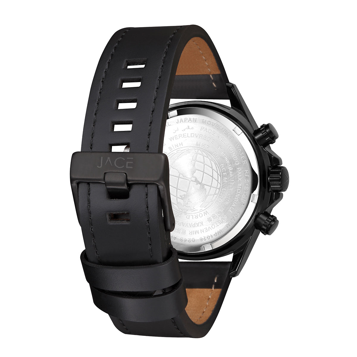 "DHAKA" MEN`S LEATHER BAND CHRONOGRAPH WATCH
