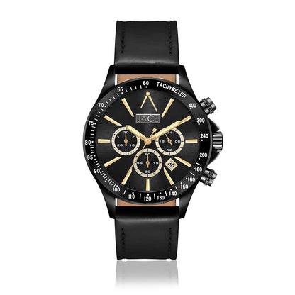 "DHAKA" MEN`S LEATHER BAND CHRONOGRAPH WATCH