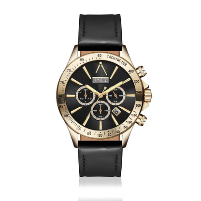 "SANTA CRUZ" MEN`S LEATHER BAND CHRONOGRAPH WATCH