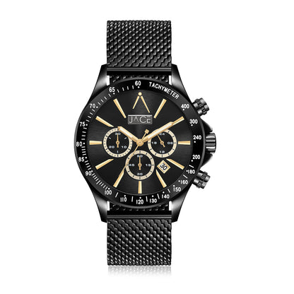 "ROSEAU" MEN`S MESH BAND CHRONOGRAPH WATCH