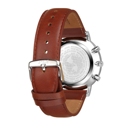 "MORESBY" MEN`S LEATHER BAND CHRONOGRAPH WATCH