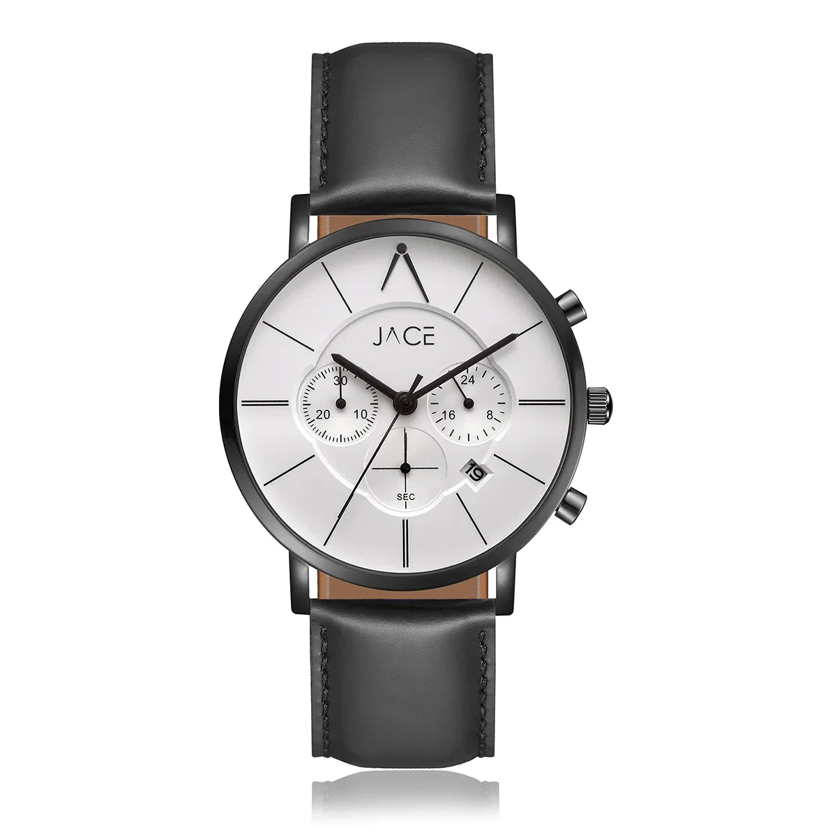 "BERGEN" MEN`S LEATHER BAND CHRONOGRAPH WATCH