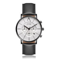 "BERGEN" MEN`S LEATHER BAND CHRONOGRAPH WATCH