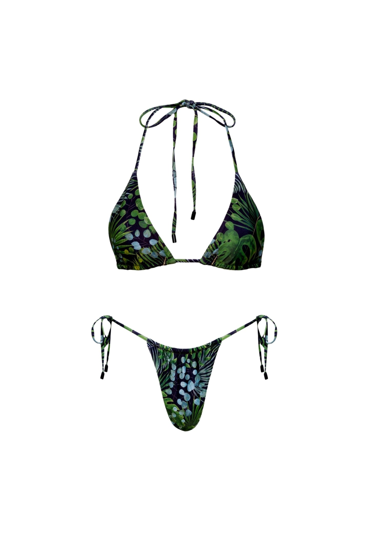 Waikiki Triangle String Bikini Set – Green Palm