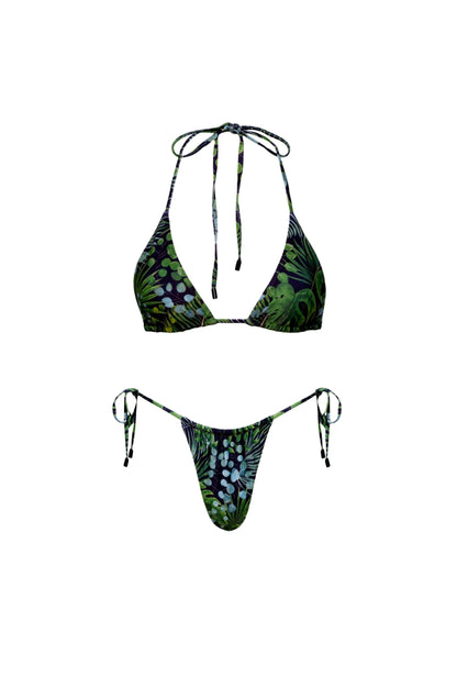 Waikiki Triangle String Bikini Set – Green Palm